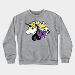 Rainbow Unicorn, Non-Binary Pride Crewneck Sweatshirt